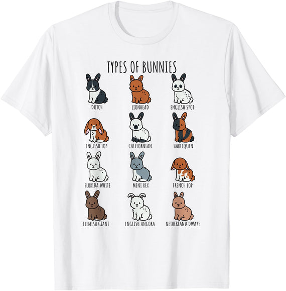 Cute Types of Bunnies Rabbits Breeds Flemish Giant Lionhead T-Shirt in As Pictured