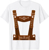 Bavarian Oktoberfest Halloween Costume Oktoberfest Costume Halloween Lederhosen T-Shirt - White