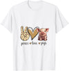 Funny Peace Love Cute Show Pig Lover Peace Love Cute Show Pig Lover T-Shirt - White