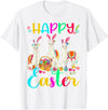 Happy Easter Three Llama Wearing Bunny Ear Happy Easter Llama Lover Three Llama Wearing Bunny Ear T-Shirt - White