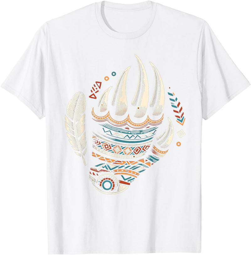 Native Indians Indigenous Bear Paw Clothing Men Native Heritage Month Proud Native American Bear Claws T-Shirt - White