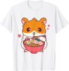 Cute Hamster Eating Ramen Hamster Lovers T-Shirt - White