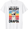 No Drama Llama and Alpaca Designs Only You Can Prevent Drama Llama T-Shirt - White