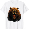 Forest Animal Art Bear Portrait Art Work Wildlife Animal Lovers Forest Motif T-Shirt - White