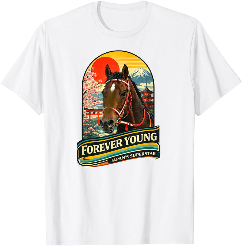 Legends Of Racing Ltd. Forever Young Horse, Horse Racing, Del Mar, Santa Anita T-Shirt - White
