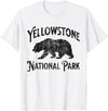 Yellowstone National Park Wyoming USA Outdoor Yellowstone National Park Bear Nature Hike Outdoors Vintage T-Shirt - White