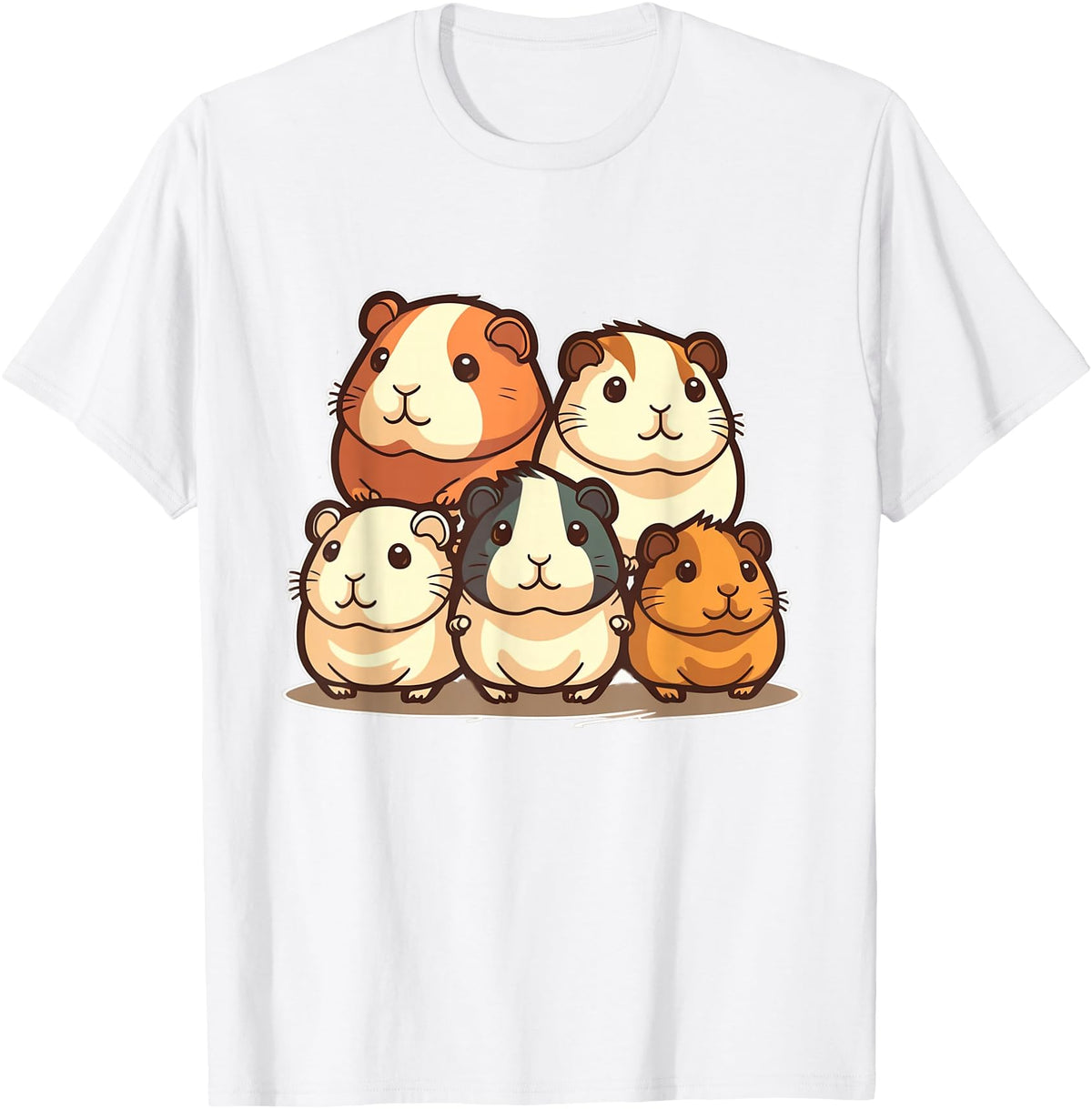 Best & Fun Guinea PIg Designs Cute, Kawaii Guinea Pig Family T-Shirt - White
