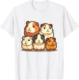 Best & Fun Guinea PIg Designs Cute, Kawaii Guinea Pig Family T-Shirt - White