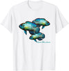 Cichlid Owners Tees Electric Blue Acara Breeders Dwarf Cichlids Aquarium Fish T-Shirt - White