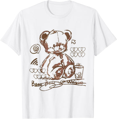 Vintage Teddy Bear Letter Graphic Drop Print | L9 T-Shirt