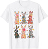 Vintage Retro Bunny Floral Flower Rabbit Easter Day Womens T-Shirt in White