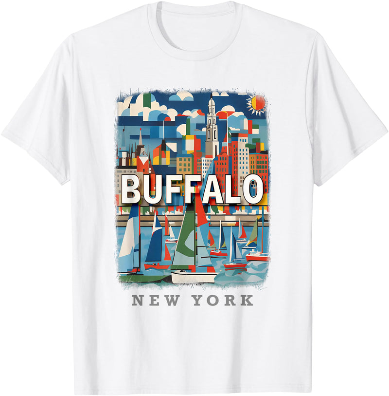 Buffalo New York Waterfront Wonder Buffalo New York NY Waterfront Wonder SD391 T-Shirt - White