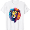 Cool Geometric Lion Colorful Geometric Lion | Lion Graphic for men, women, teens T-Shirt - White
