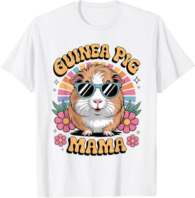 Guinea Pig Mama Floral Vintage 60s 70s Sunglasses T-Shirt