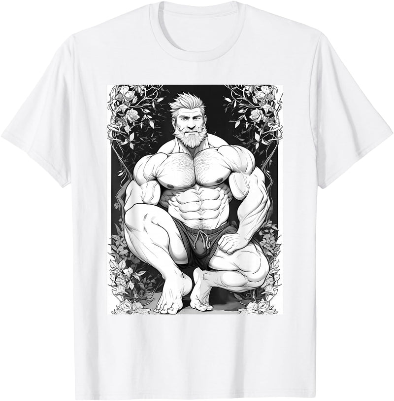 Muscular Daddy Bear Art By Dilf Daddy Bear Art Mens Gay Polar Bear Muscle Daddy Bear LGBT Gay Pride 2024 T-Shirt - As Pictured