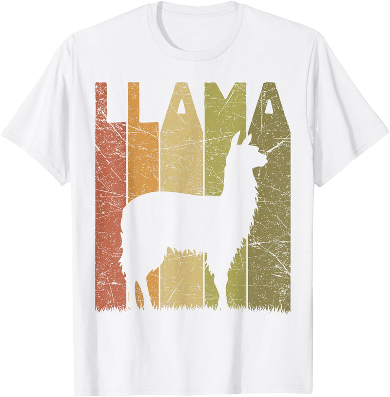 Alpaca Llama Vintage Llama Farming Designs. Llama Vintage Alpaca Llama Lover Retro Alpaca Farmer T-Shirt - White