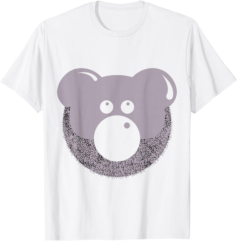 Cub & Bear Beard Hair Shirts Mens Cub & Bear Bears Hairy Beard Face Shirt So Trendy and Cute T-Shirt - White
