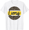 Lions School Spirit Leopard Print Yellow T-Shirt - White