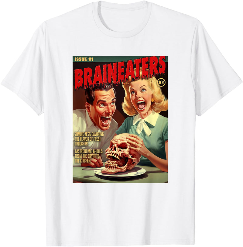 Last Gasp Graphics Brain Eaters 1950s horror comic cover T-Shirt - White