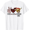 Funny Peace Love Designs Highland Beef Cow Farmers Peace Love Highland Cows T-Shirt - White