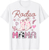 Coquette Western Rodeo Cowgirl Matching Rodeo Mama Pink Cowgirl Coquette Boots Birthday Girl T-Shirt - White