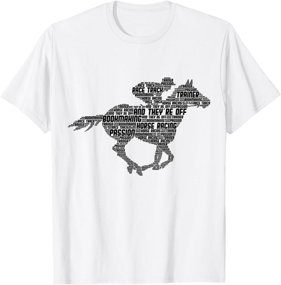 Horse Racing Apparel & Gifts Horse Racing Jockey Derby Men's T-Shirt - White