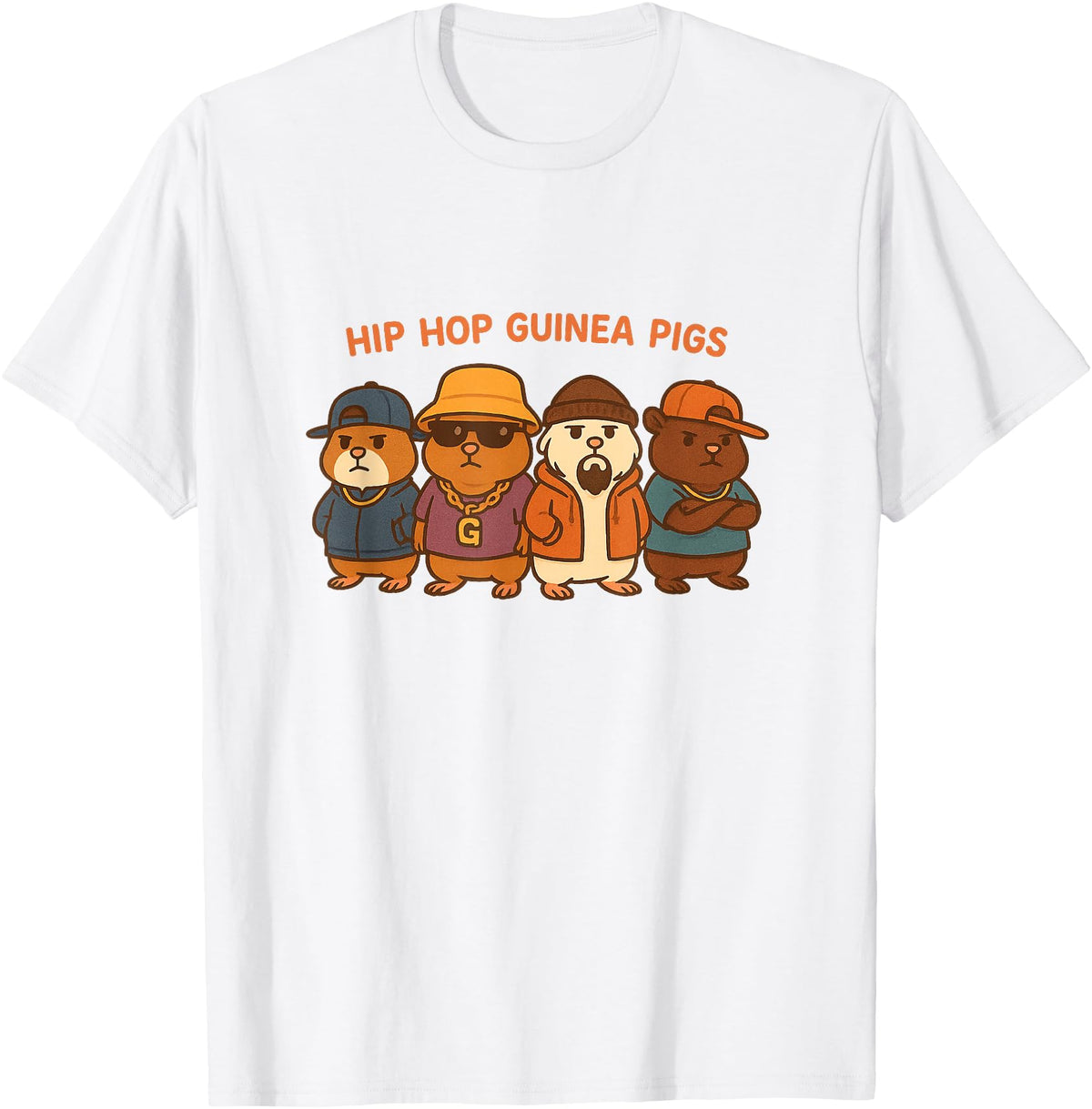 Cute Guinea Pig Gifts and Designs Hip Hop Guinea Pigs T-Shirt - White