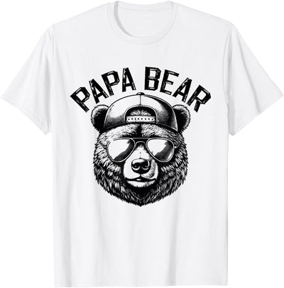 Papa Bear Face Grizzly Fathers Day Bear Lover Mens T-Shirt