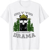 LaLa Designs Only You Can Prevent Drama Llama Forest Camping Smokey T-Shirt - White