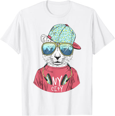 NY New York city cat NY New York city t-shirt funny cat summer sunglasses shirt