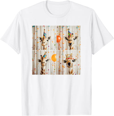 Happy Giraffe Face Jungle Animal Selfie Birthday Giraffe T-Shirt