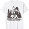 Trendy Apparel Cali Bear Forest And Mountains Background T-Shirt - White
