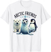 Adorable Sea Animals Tees Arctic Animals Penguin Seal Whale Polar Bear Sea Animals T-Shirt - White