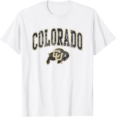 Cow Elite Authentics Colorado Buffaloes Arc Over Vintage Buffaloes T-Shirt