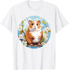 Cool Spring Flowers with Hamster for Season Lovers T-Shirt - White
