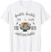 Retro Halloween Gifts and Apparel Double Double Toil and Trouble Halloween Witch Gothic T-Shirt - White