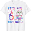 It's My 6th Birthday Bunny Rabbit 6 Years Old Boy Girl T-Shirt in White