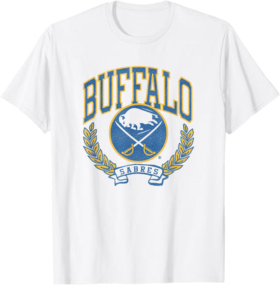 Cow Buffalo Sabres Vintage Victory White Officially T-Shirt