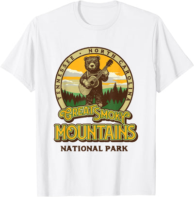 Great Smoky Mountains National Park Guitar Bear Cute Smokies T-Shirt