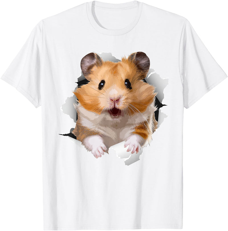 Cute Hamster Design for Men Women Kids Animal Hamster Lovers T-Shirt - White
