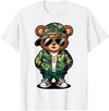 Magical and Funny Teddy Bear Gifts Hip Hop Teddy Bear Camouflage Rap Music T-Shirt - White