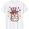 Patriotic Hamster Animals Lovers Independence 4th of July T-Shirt - White