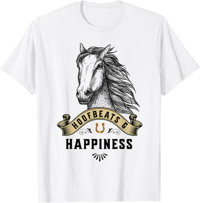 Gotham Threads Horses Hoofbeats & Happiness Horse T-Shirt
