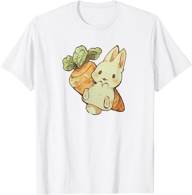 Cute Watercolor Kawaii Kids Girls Women Carrot Bunny Lover Hoodie in White