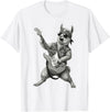 Rock Guitar Llama Stuff Accessories & Gifts Llama Playing Guitar Rock & Roll Llamas Alpaca Rocker Music T-Shirt - White