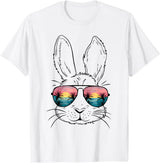 Cute Bunny Easter Lover Bunny Graphic T-Shirt in White