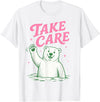 Cute Kawaii Classic Goodbye Childrens Rhyming Game Take Care Polar Bear Happy Funny Last Day of School Summer T-Shirt - White