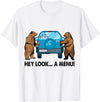 Funny Bear Attack Tips Camping Hiking Gifts Hey Look A Menu Funny Camping Camper Hiking Bear Outdoor T-Shirt - White