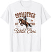 Vintage Birthday Cowboy Co Tee By PDQC Godmother of The Wild One Cowboy Western Rodeo Party T-Shirt - White