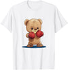 Teddy bear with boxing gloves Funny boxing Teddy bear with gloves costume T-Shirt - White